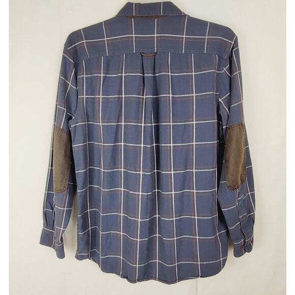 Ridgecut button up shirt blue plaid elbow patches Size medium Workwear - Picture 2 of 8